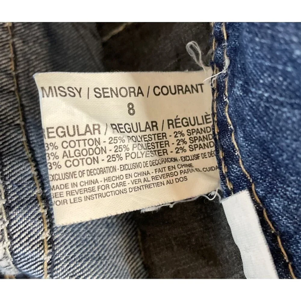 Bandolino Womens Missy Size 8 Embellished Pocket Bootcut Jeans Medium Wash Denim - Picture 9 of 11